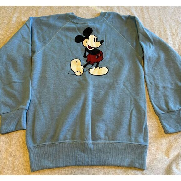 Micky Mouse Size XL Child Disney Youth Kids Vintage Used Crewneck Sweater Blue - Picture 1 of 4